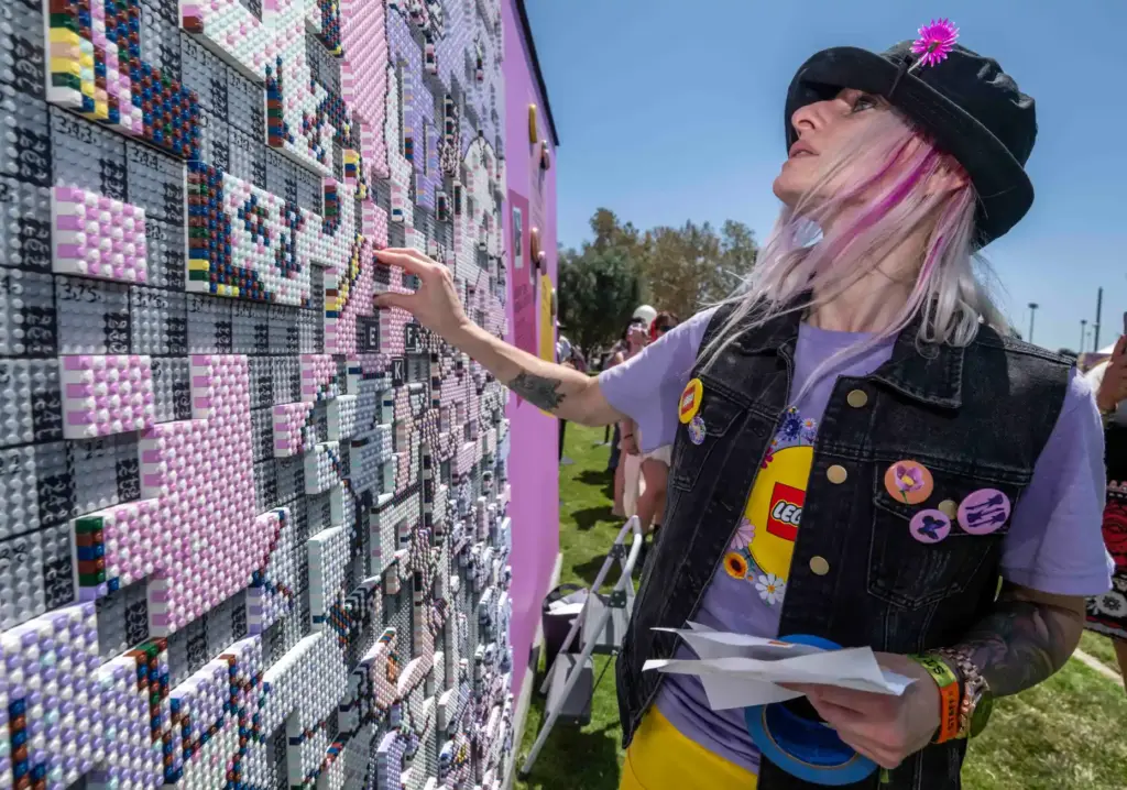 Lego Master Builder Emily Swiger adds Lego tiles, created by...