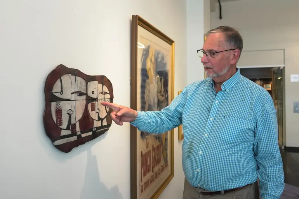 Art dealer Bill DeLind points to where a Pablo Picasso...