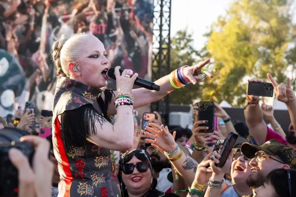 Shirley Manson of Garbage performs during the Daisy Chain Fields...