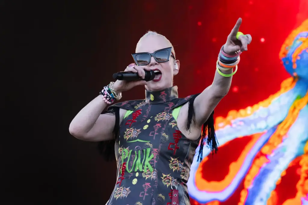 Shirley Manson of Garbage performs during the Daisy Chain Fields...