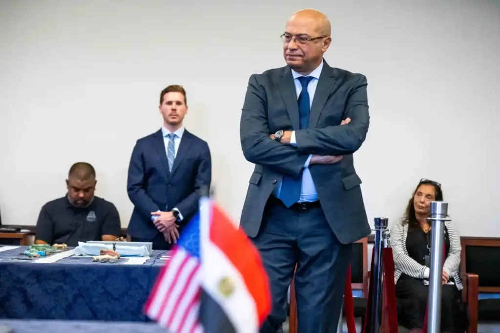 Egyptian Consul General in Los Angeles Hossam Eldeen Aly passes...
