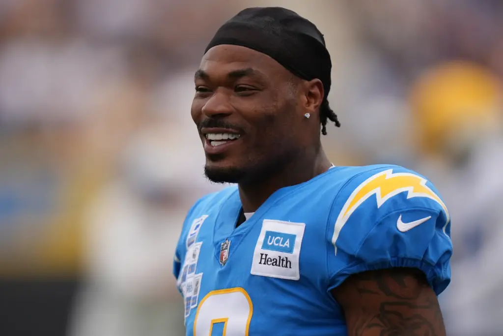 Chargers safety Derwin James Jr. smiles during an NFL football...
