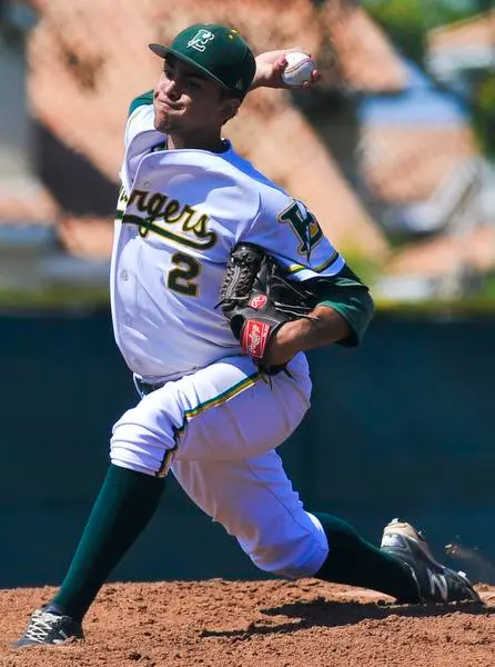 Edison's Noah Kronfly throws a pitch during a CIF-SS Division...