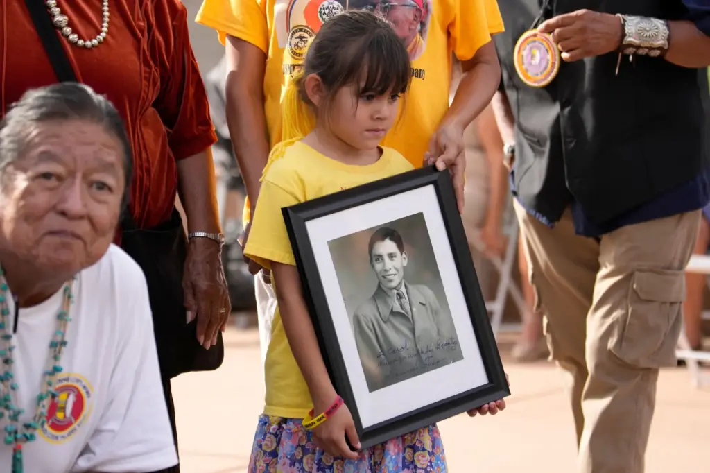 Descendants of Navajo Code Talkers, including family members of Samuel...