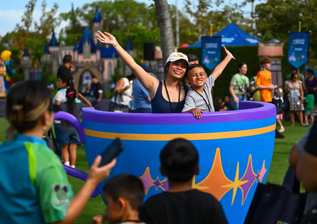 Krystalyn Laura and Augustus Enriquez, 8, celebrate being in a...