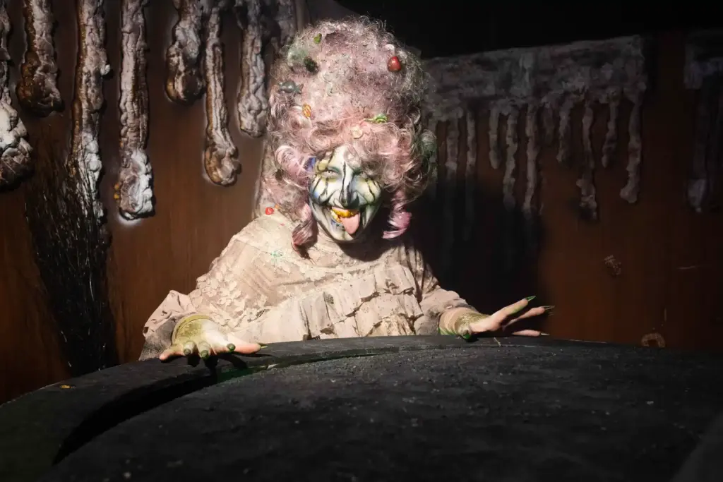 Inside the, âWitchualzâ haunted maze at the Midsummer Scream halloween...