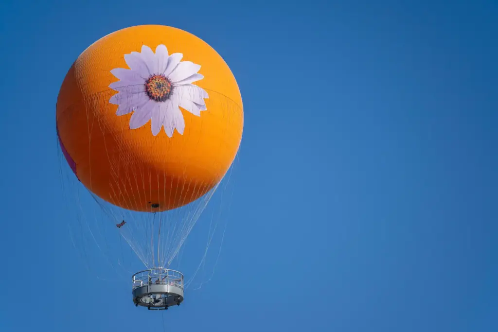 The Great Park Balloon, emblazoned with the Daisy Chains Fields...