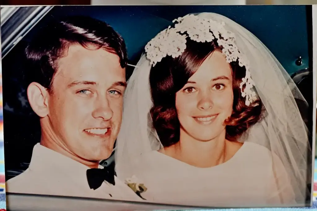 Laguna Woods residents Bob and Lori Weatherford on their wedding...