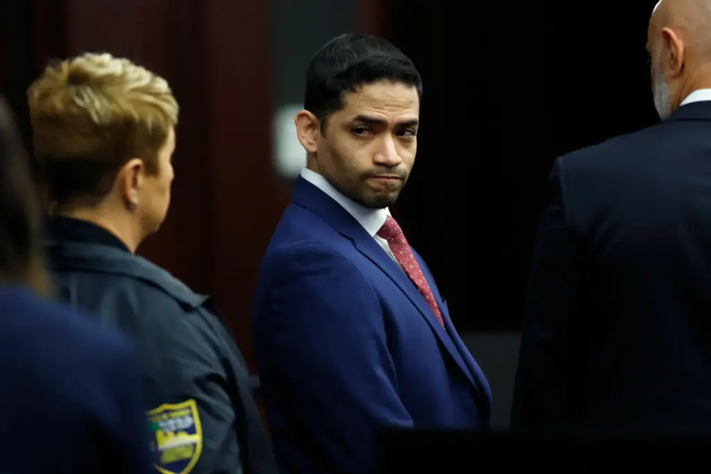 Mario Fernandez Saldana reacts after the guilty verdict in his...