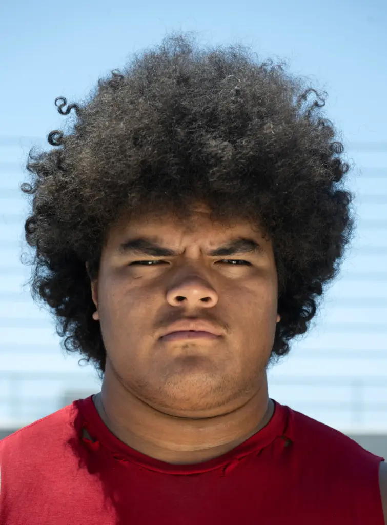 Mater Dei football player Lex Mailangi at the Santa Ana...