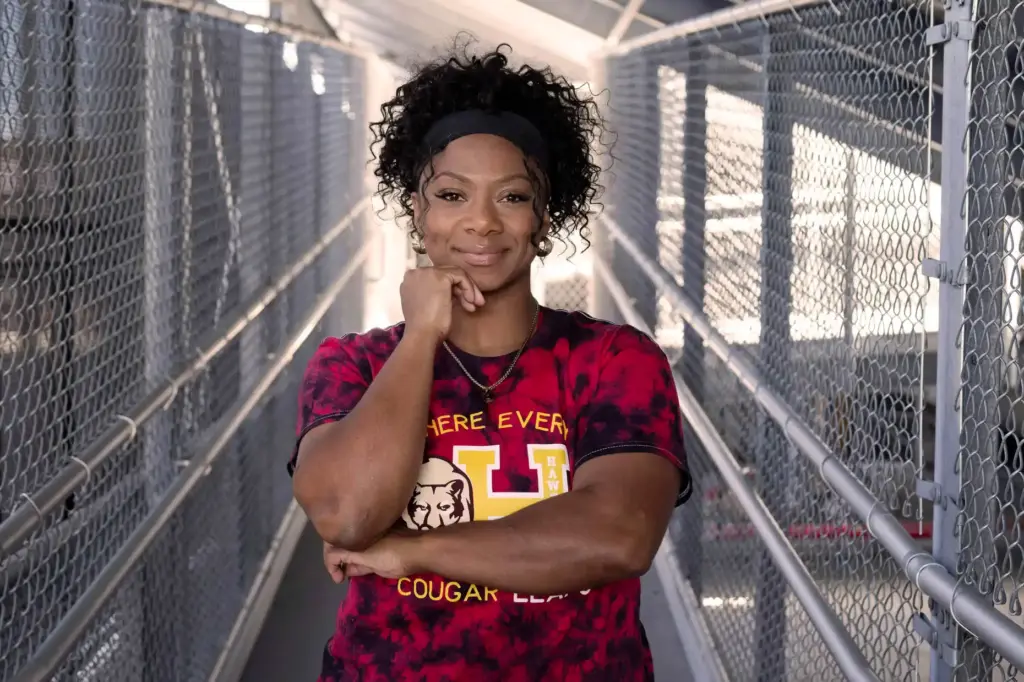 Head Coach Jazmin Gamble poses for a photograph at Hawthorne...