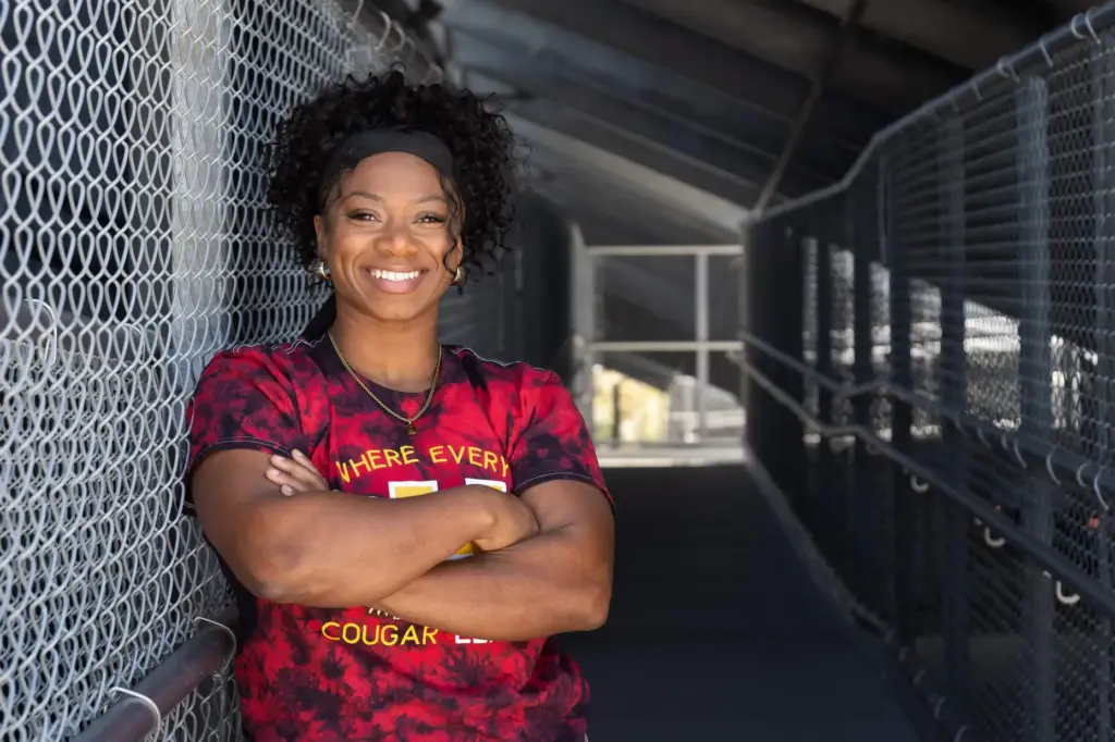 Head Coach Jazmin Gamble poses for a photograph at Hawthorne...