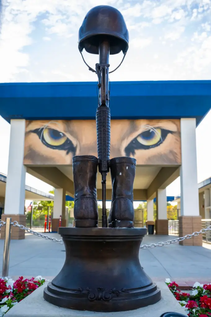 Norco High School unveiled a memorial, seen Wednesday, Aug. 26,...