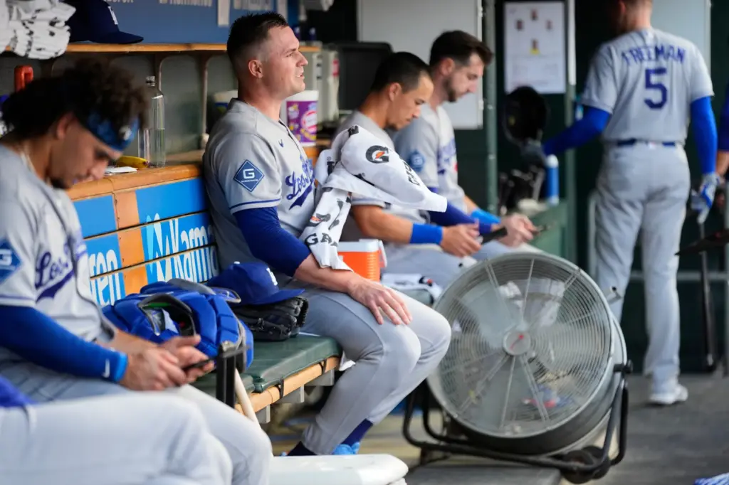 Dodgers starting pitcher Tarik Skubal tries to keep cool as...