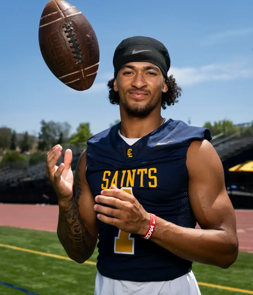 Crean Luthern High School football player Ty Johnson at the...