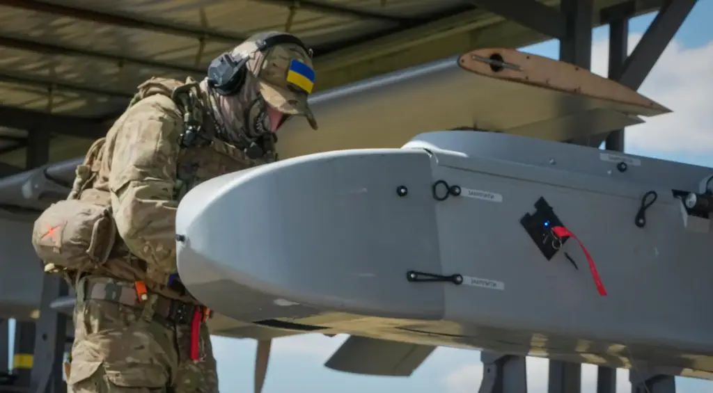A soldier of Ukraine’s 413th Separate Regiment of Unmanned Systems...
