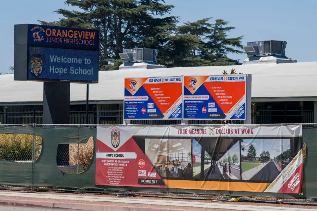 The former Orangeview Junior High School in Anaheim, on Thursday,...