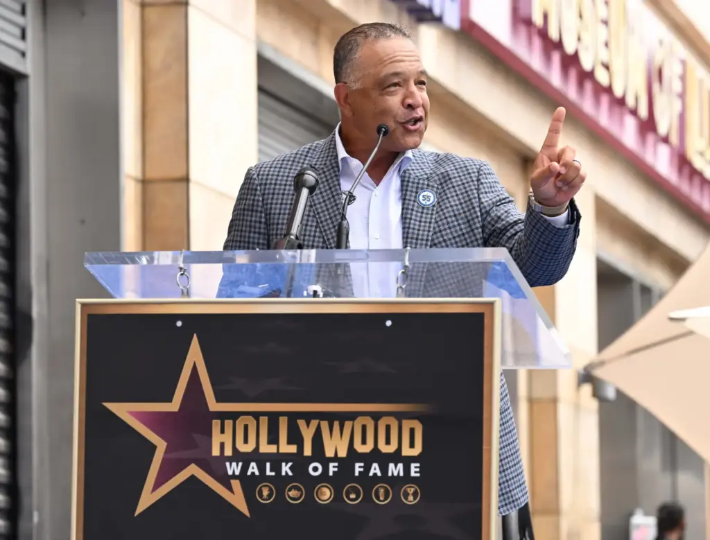 Los Angeles Dodgers manager, Dave Roberts speaks about Los Angeles...