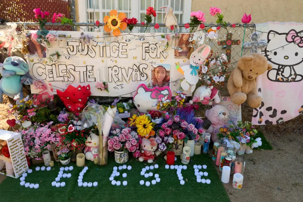FILE – A makeshift Memorial for Celeste Rivas Hernandez, who...