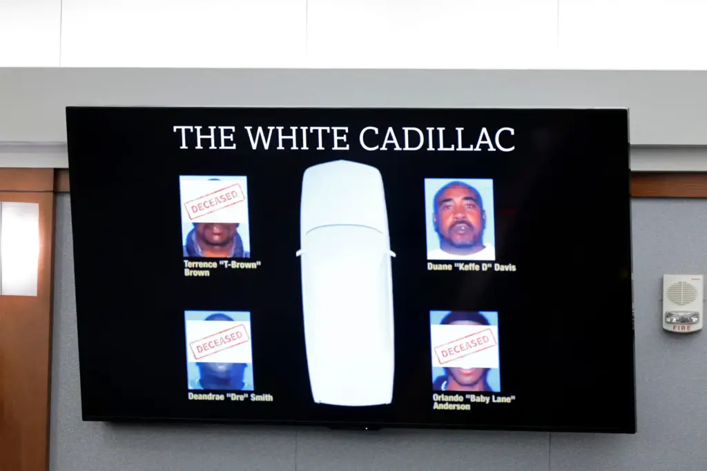 An illustration is displayed during the Duane Davis murder trial.