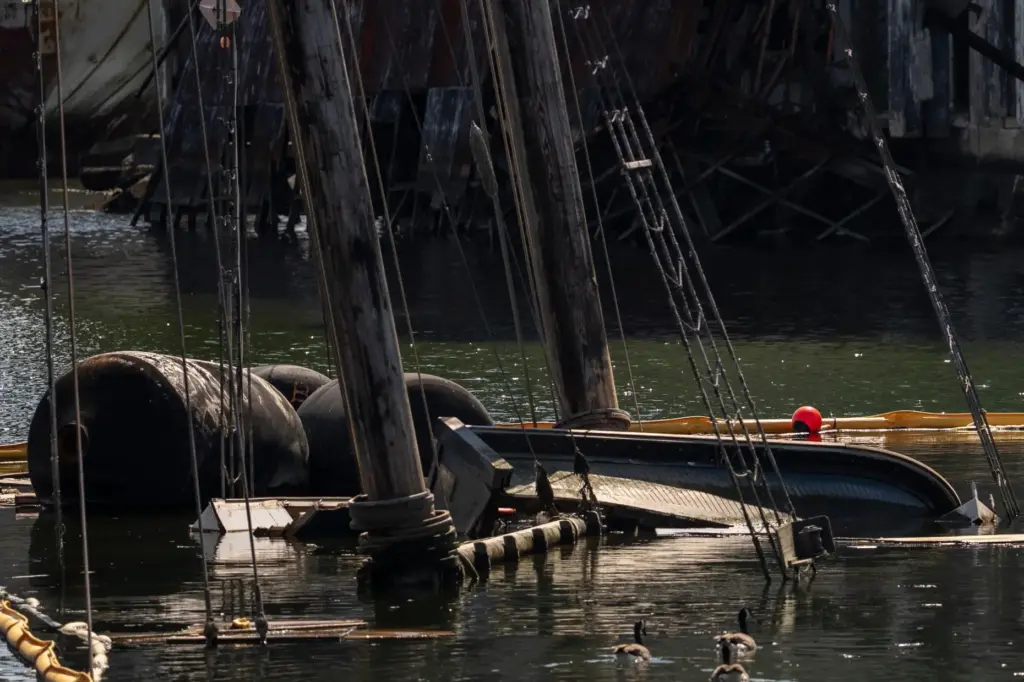 Debris of the Victory Chimes and the Pilot floats in...