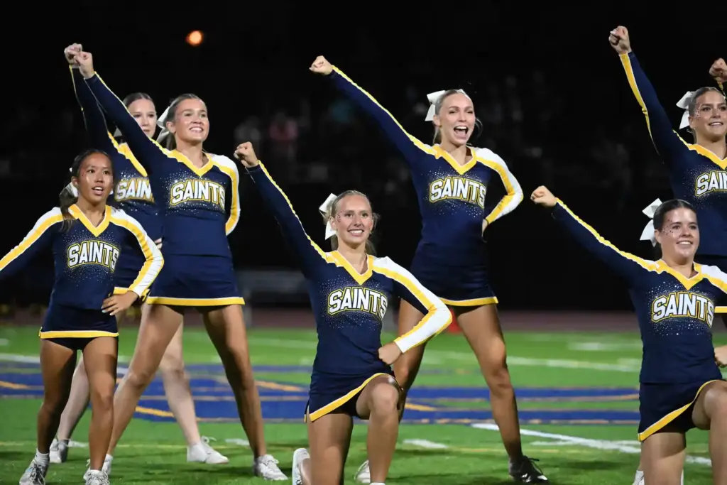 Crean Lutheranâs Song entertains the crowd during their halftime show...