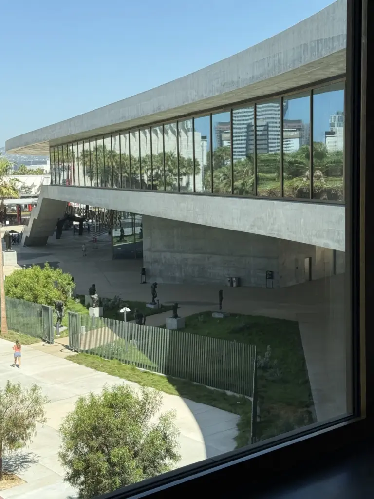 The concrete and glass gallery space of the new David...