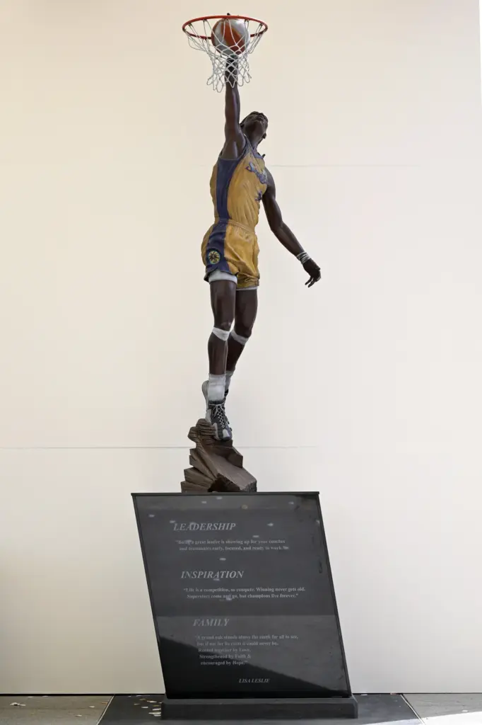 A view of the newly unveiled statue of Hall of...