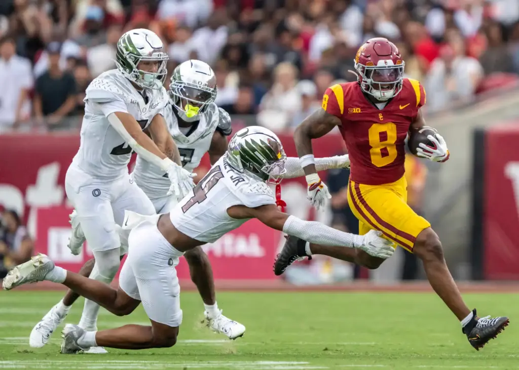 USC running back King Miller (8) carries the ball during...