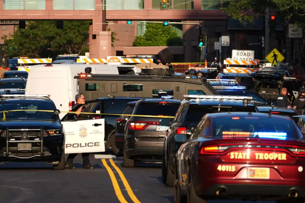 Law enforcement respond to a shooting Wednesday, Sept. 2, 2026,...