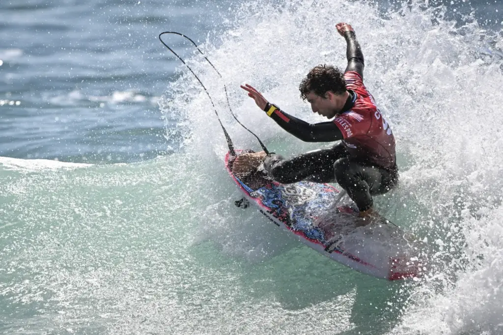 Griffin Colapinto competes in round 2 of the Trestles Pro...