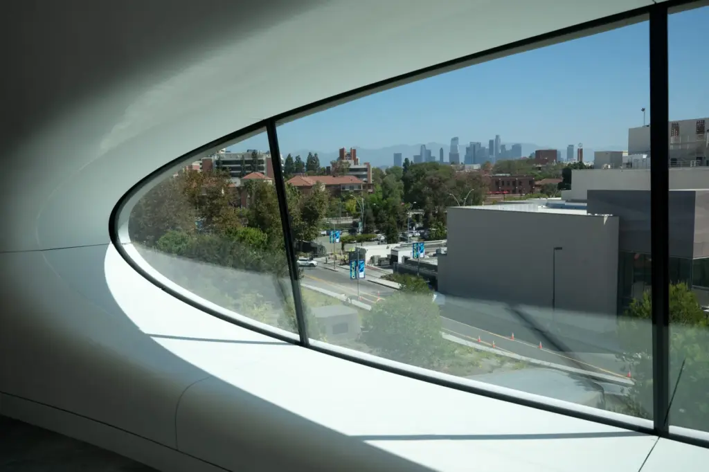A view of Los Angeles from the new Lucas Museum...