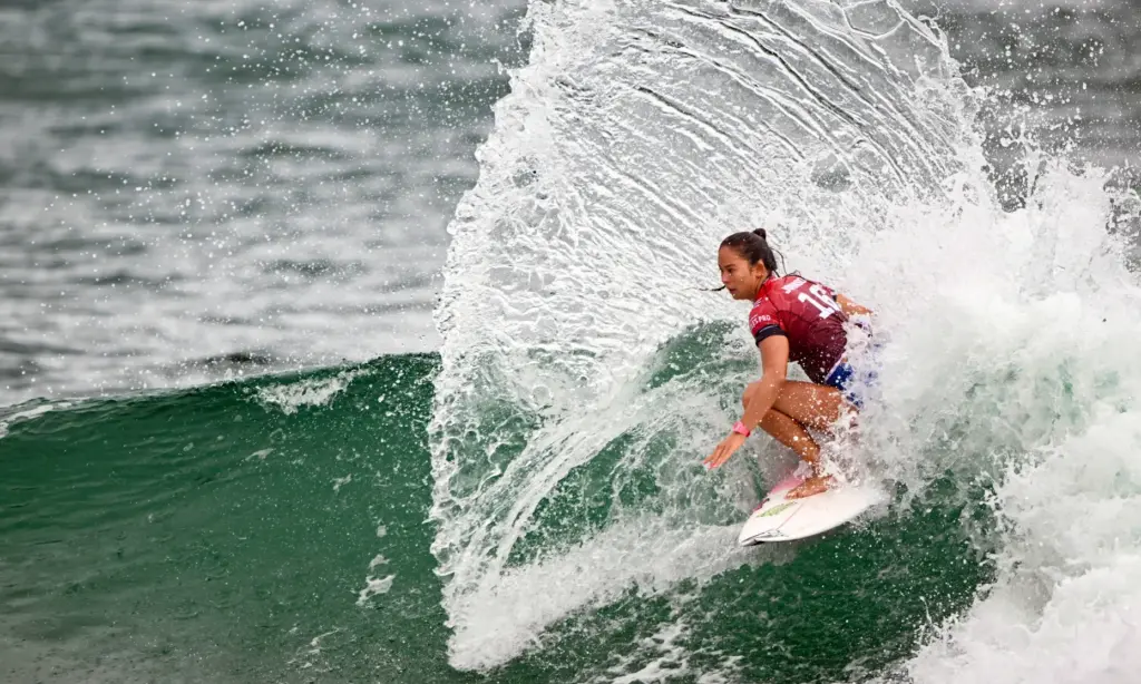 Bettylou Sakura Johnson competes in round 2 of the Trestles...