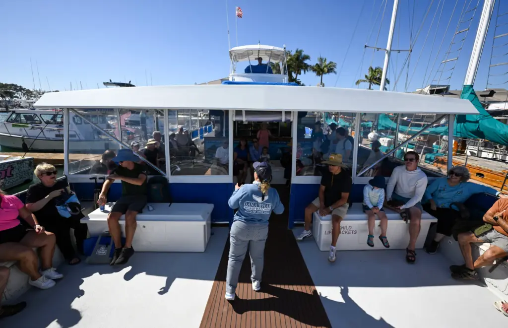Naturalist and photographer Laura Lopez talks about whales at the...