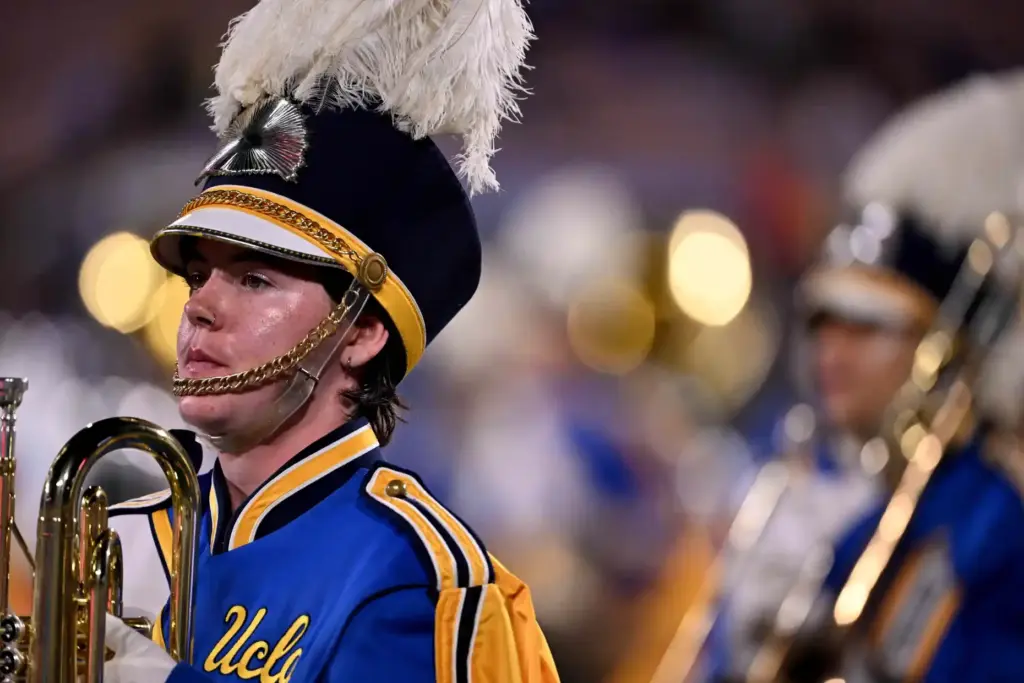 UCLA Bruins band performs prior to a NCAA football game...