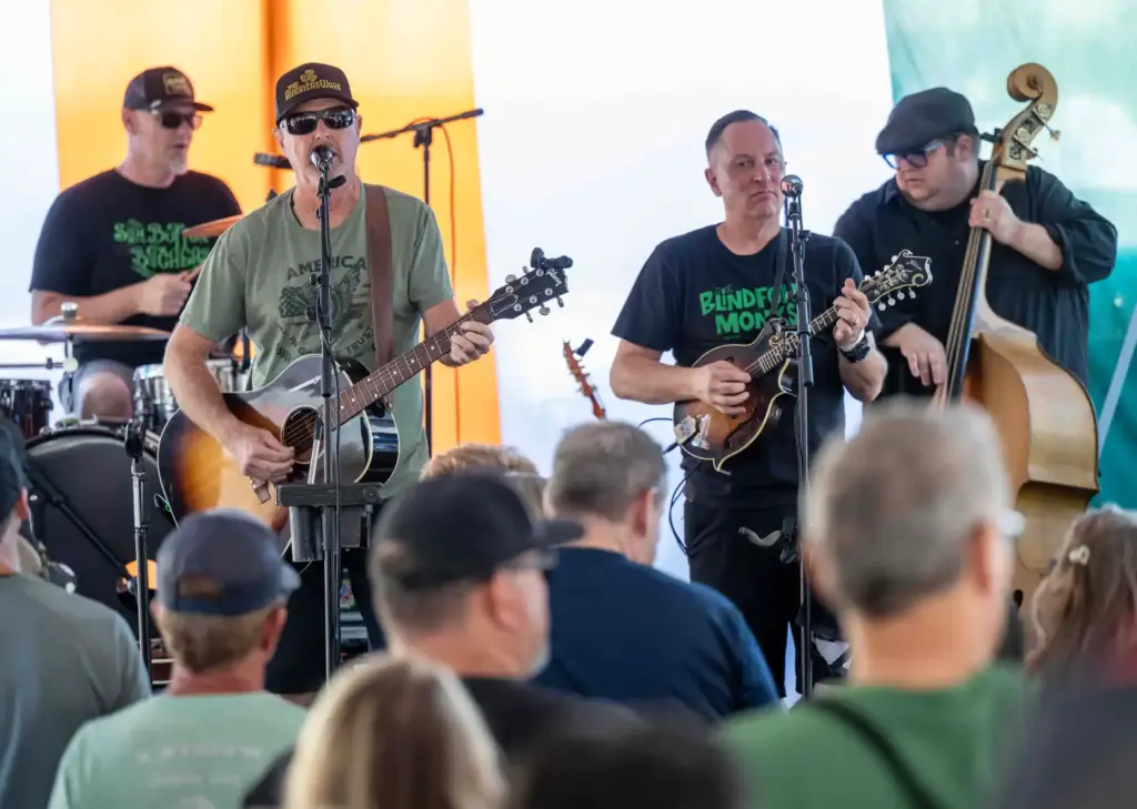 The American Wake performs Irish rock on stage in the...