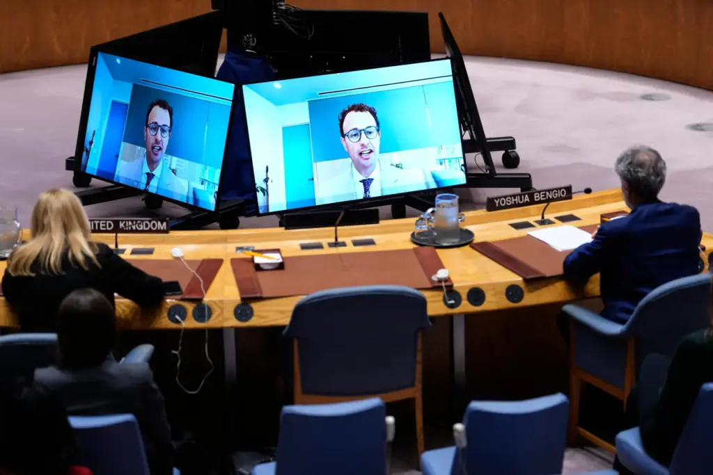 Dario Amodei, CEO of Anthropic, speaks remotely during a Security...