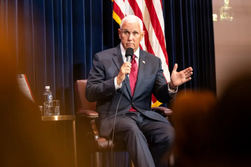 Former Vice President Mike Pence speaks at the Ronald Reagan...