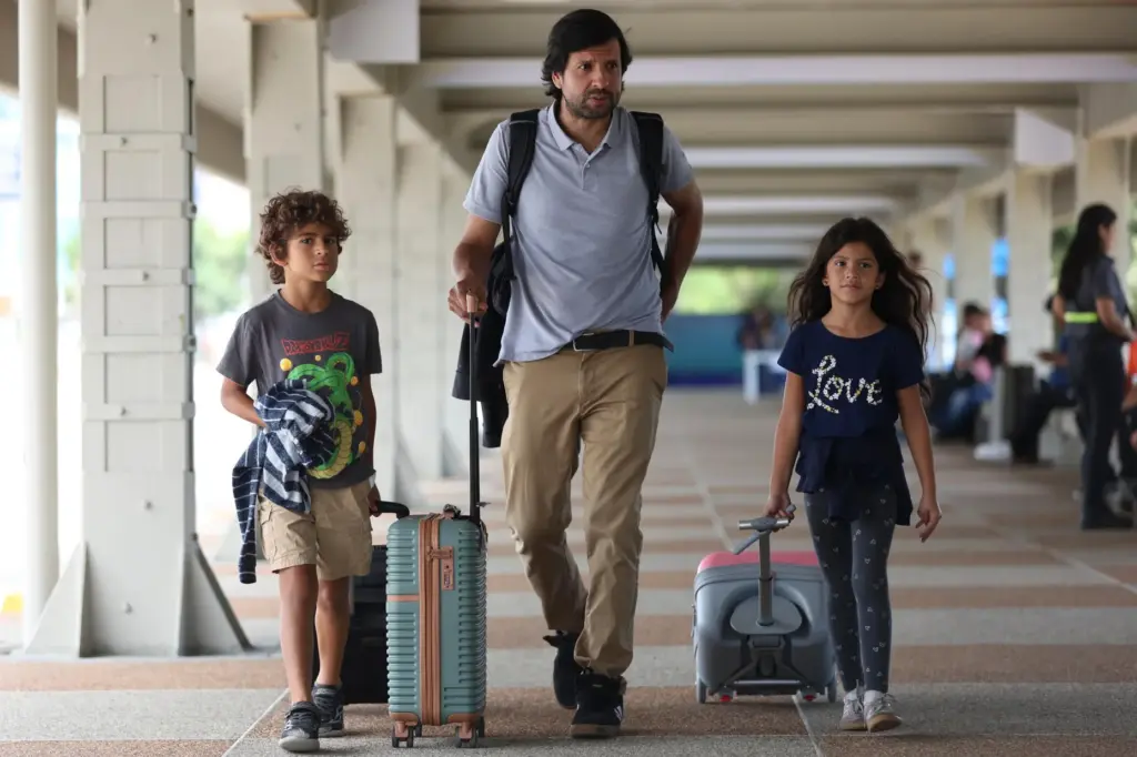 Passengers arrive for check in at Simon Bolivar International Airport...