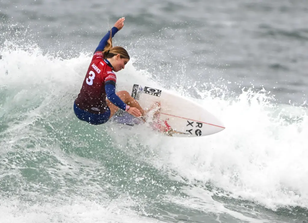 Caroline Marks competes in round 2 of the Trestles Pro...