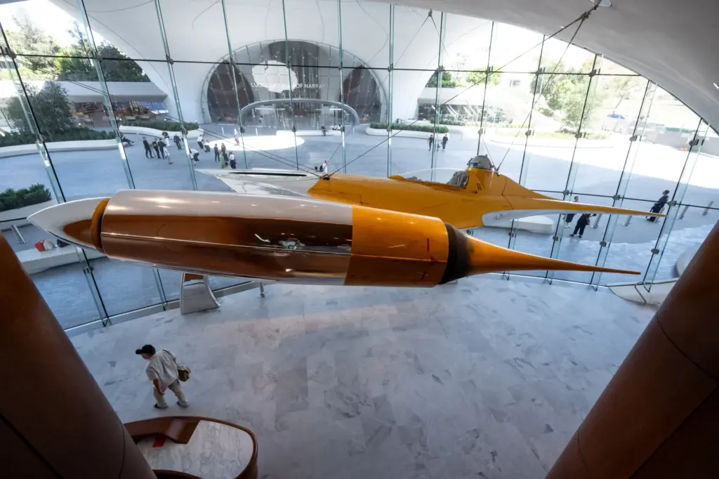 The entrance at the Lucas Museum of Narrative Art on...