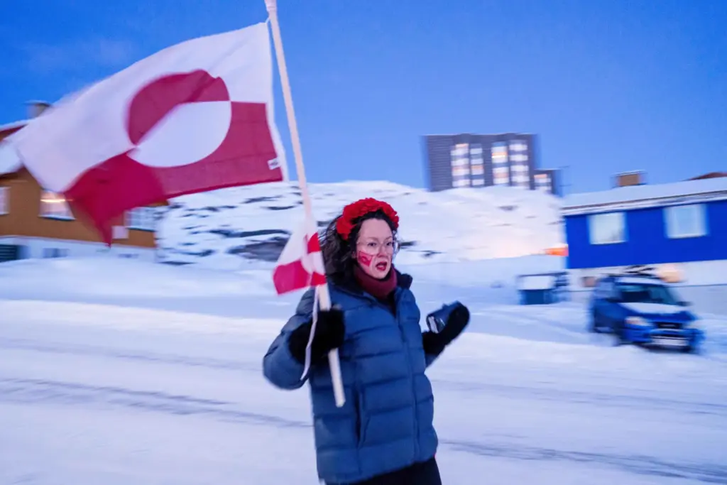 FILE – Aviaq Brandt protests against Trump’s policy towards Greenland...