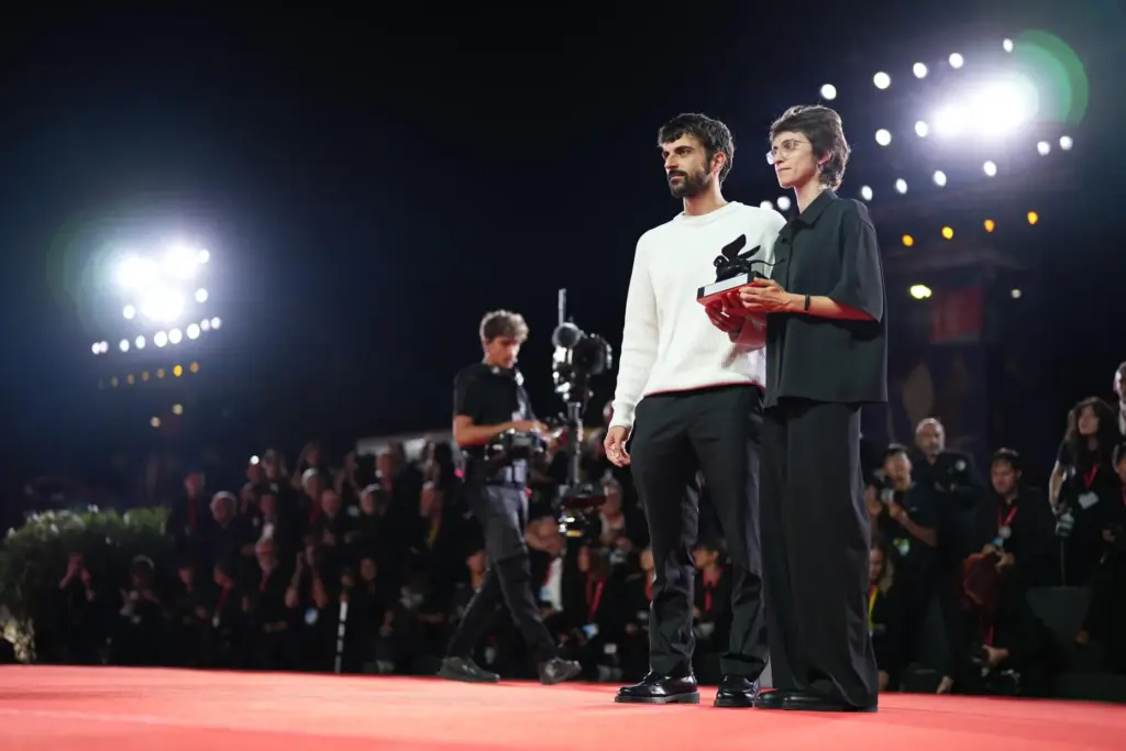 Directors Rachel Szor and Yuval Abraham, winners of the special jury prize for NAZA.