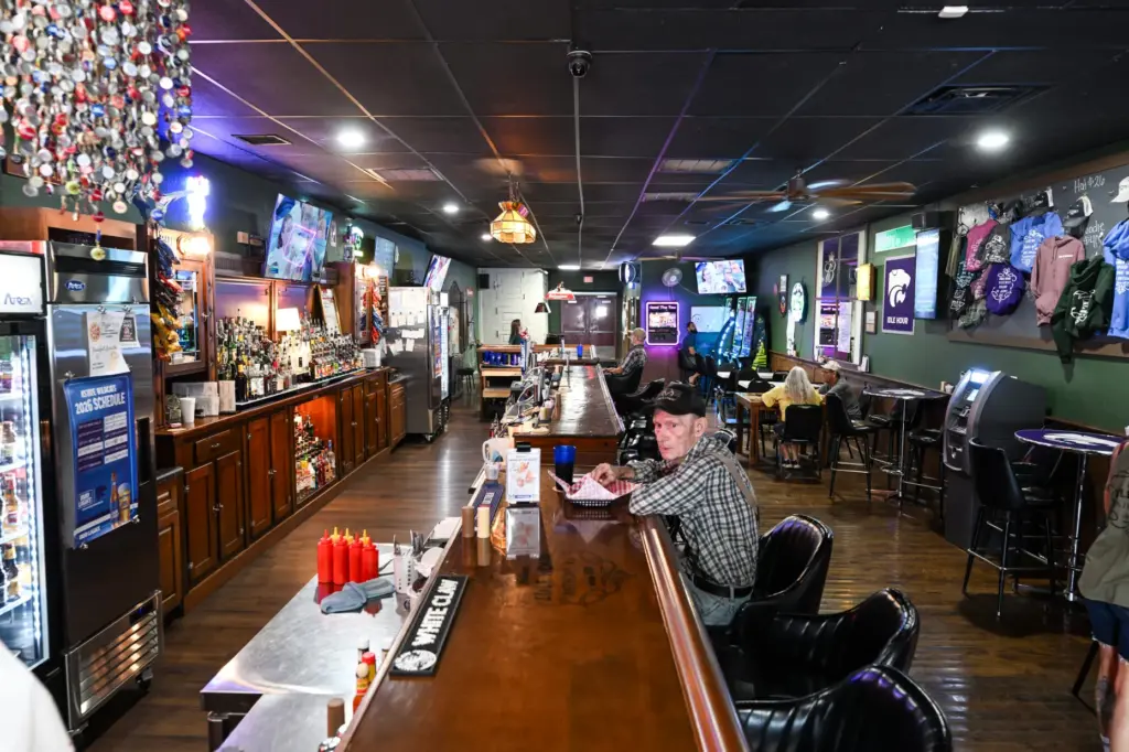 Earl Ratliff has lunch at the Idle Hour bar in...