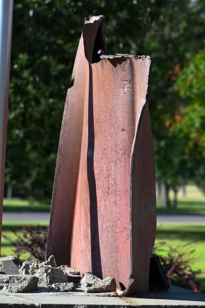 A 1,200-pound piece of steel from Ground Zero at the...
