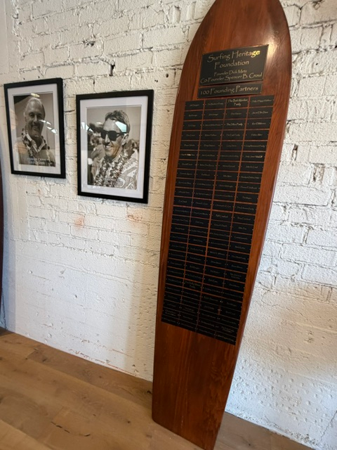 An exhibit at the the Surfing Heritage and Culture Center...