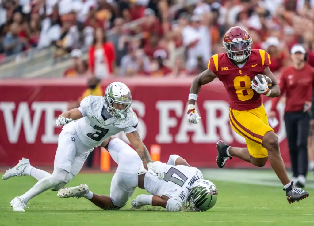 USC running back King Miller (8) carries the ball during...