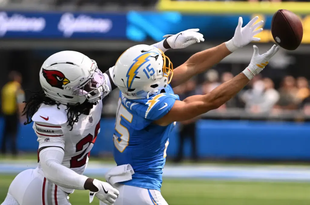 Arizona Cardinals cornerback Denzel Burke (29) is called for pass...