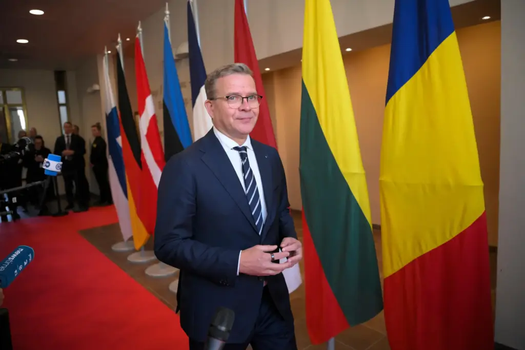 Finnish Prime Minister Petteri Orpo arrives ahead of the European...