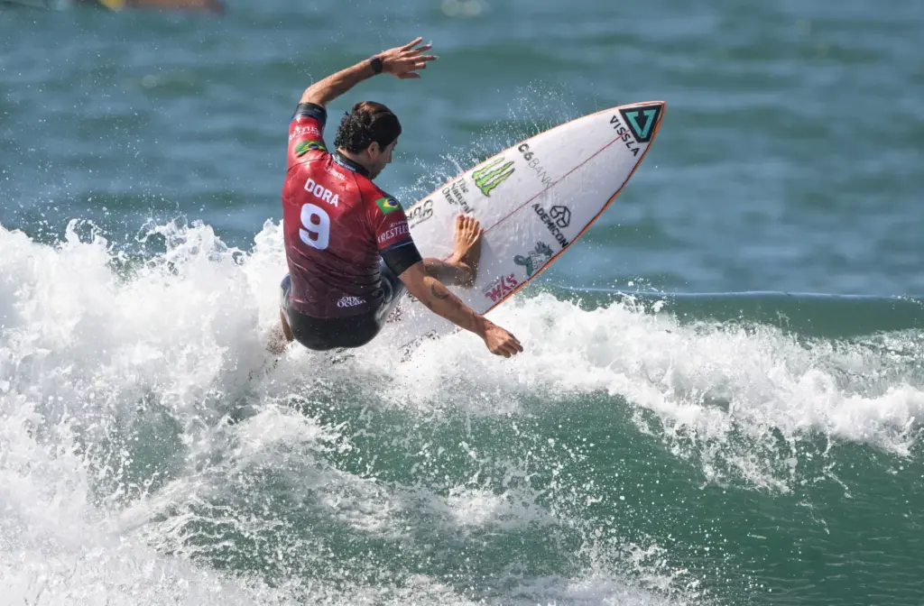 Yago Dora competes in round 2 of the Trestles Pro...